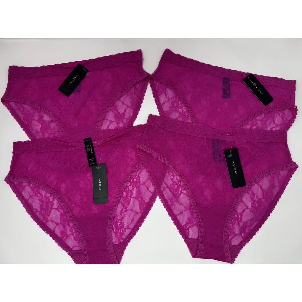 Natori  4 Pack Bliss Allure Lace French Cut Panties One Size S -‎ XL Pink 776303